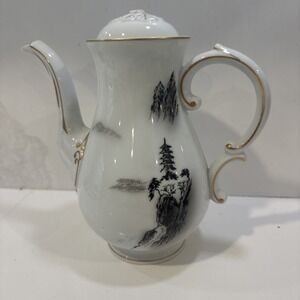 Vintage Fukagawa Arita Coffee Pot W Lid-chip On Top